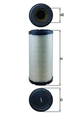 MAHLE ORIGINAL LX 1241 Air filter 322,5mm, 140,5mm, Filter Insert
