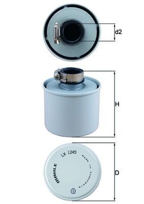 MAHLE ORIGINAL LX 1245 Air filter 70,0mm, 85,0mm, Filter Insert