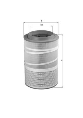 MAHLE ORIGINAL LX 1278 Air filter 416,0mm, 267,0mm, Filter Insert