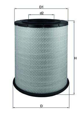 MAHLE ORIGINAL LX 1587 Air filter 411,0mm, 323,0, 304mm, Filter Insert