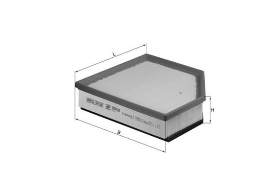 MAHLE ORIGINAL LX 1593/2 Air filter 60,3mm, 238mm, 210,6mm, Filter Insert