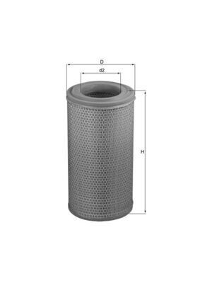 MAHLE ORIGINAL LX 1629 Air filter 356,6mm, 186,0mm, Filter Insert