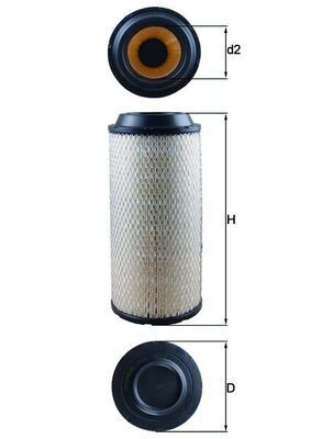 MAHLE ORIGINAL LX 1673 Air filter 375,0mm, 159,0mm, Filter Insert