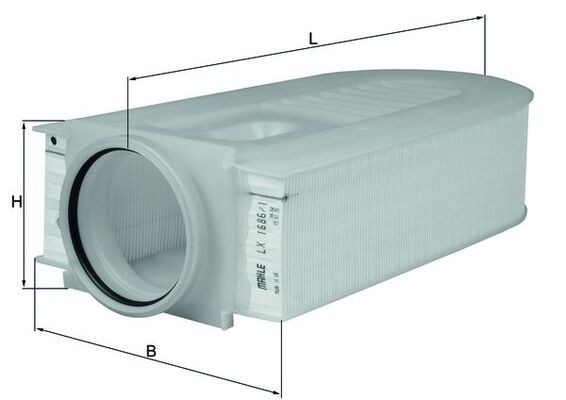 LX1686/1 Air filter LX1686/1 MAHLE ORIGINAL 96,0mm, 176mm, 350,3mm, Filter Insert