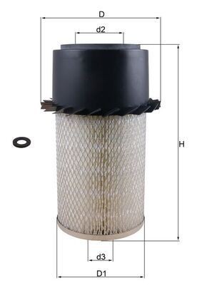 MAHLE ORIGINAL LX 17 Air filter 317,7mm, 199,4, 155mm, Filter Insert