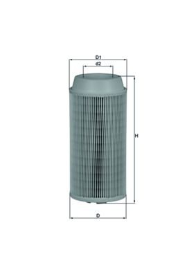MAHLE ORIGINAL LX 1802 Air filter 253,0mm, 115,2, 114mm, Filter Insert