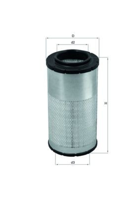 MAHLE ORIGINAL LX 2066 Air filter 422,0mm, 215,0mm, Filter Insert