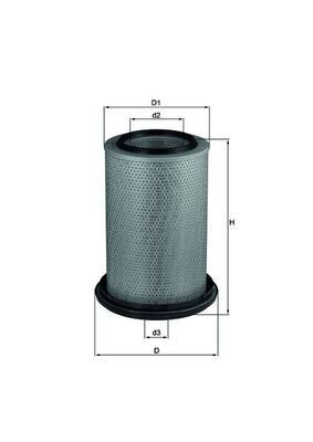 MAHLE ORIGINAL LX 229 Air filter 382,0mm, 278,0, 228mm, Filter Insert