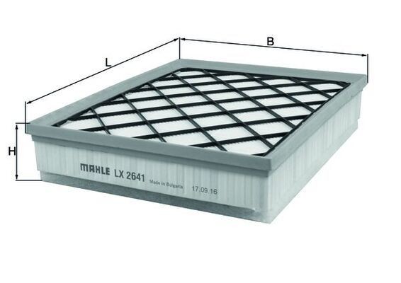 MAHLE ORIGINAL LX 2641 Air filter 50,3mm, 255mm, 322,0mm, Filter Insert