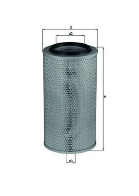 MAHLE ORIGINAL LX 265 Air filter 377,0mm, 198,2mm, Filter Insert
