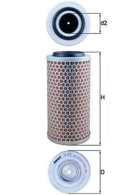 MAHLE ORIGINAL LX 272 Filtro de aire 227,0mm, 111,0mm, Cartucho filtrante