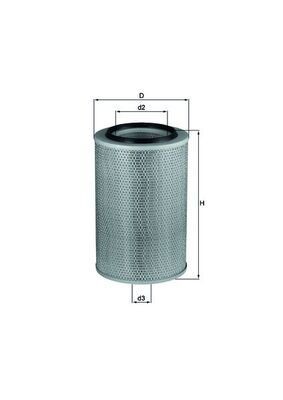 MAHLE ORIGINAL LX 345 Air filter 377,0mm, 243,0mm, Filter Insert