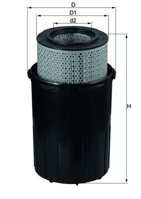 MAHLE ORIGINAL LX 388 Air filter 329,0mm, 185,7, 149mm, Filter Insert