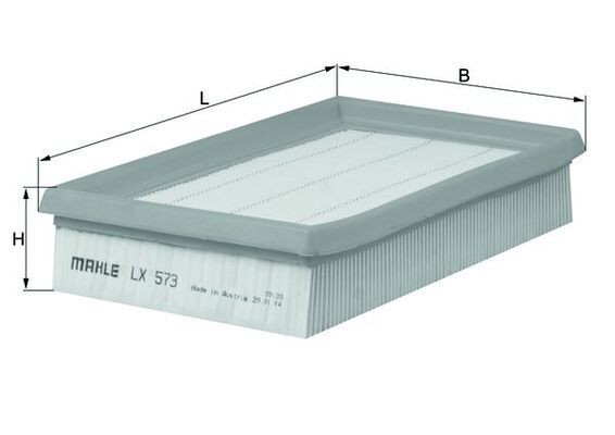 MAHLE ORIGINAL LX 573 Air filter 42,1mm, 132mm, 205,0mm, Filter Insert
