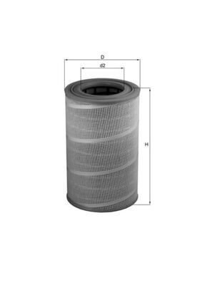 MAHLE ORIGINAL LX 612 Air filter 483,0mm, 303,0mm, Filter Insert