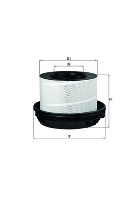 MAHLE ORIGINAL LX 814/1 Air filter 336,0mm, 520,5, 406mm, Filter Insert