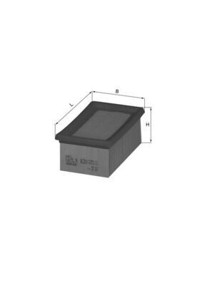 MAHLE ORIGINAL LX 820 Air filter 54,3mm, 81mm, 124,1mm, Filter Insert