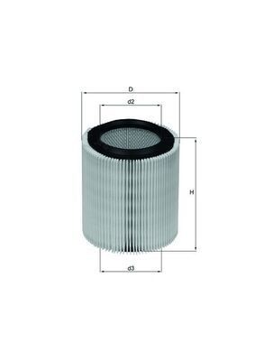 MAHLE ORIGINAL LX 898 Air filter 166,0mm, 147,5mm, Filter Insert