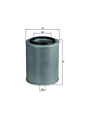 MAHLE ORIGINAL LX 92 Air filter 254,0mm, 198,0mm, Filter Insert