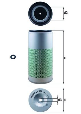 MAHLE ORIGINAL LX 952 Air filter 290,0mm, 134,0mm, Filter Insert