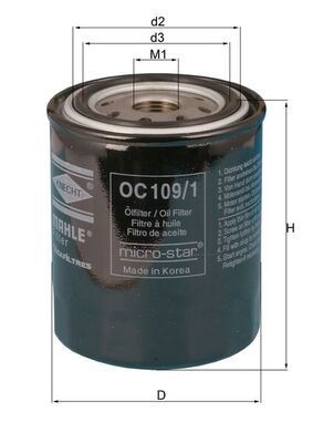 OC109/1 Oil filter 78461931 MAHLE ORIGINAL 3/4