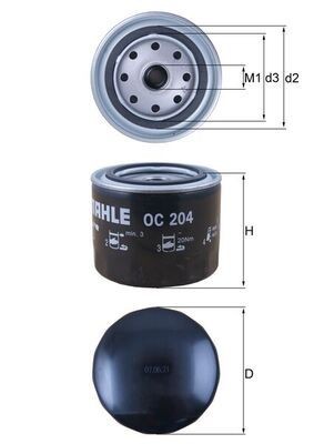 MAHLE ORIGINAL OC204 Engine oil filter 3/4