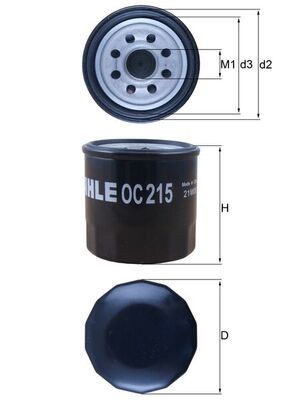 OEM-quality MAHLE ORIGINAL OC 215 Engine oil filter