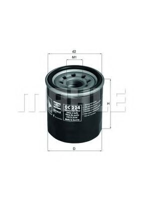 79689357 MAHLE ORIGINAL M20x1,5, with one anti-return valve, Spin-on Filter Ø: 65,5mm, Height: 76,5mm Oil filters OC 224 buy