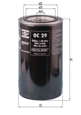 77002520 MAHLE ORIGINAL OC29 Oil filter 02-100073
