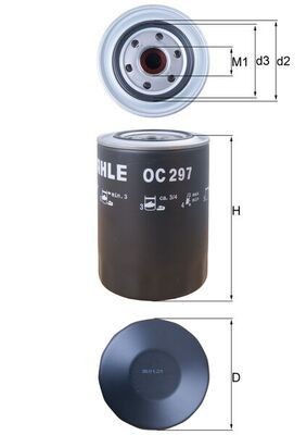 OEM-quality MAHLE ORIGINAL OC 297 Engine oil filter