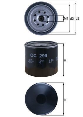 MAHLE ORIGINAL OC 299 Ölfilter für MITSUBISHI Canter (FE5, FE6) 6.Generation LKW in Original Qualität