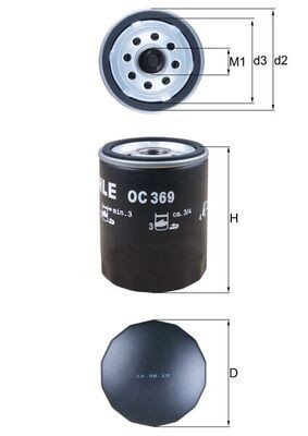 Smart ROADSTER Oil filter 2680992 MAHLE ORIGINAL OC 369 online buy