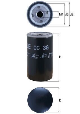 MAHLE ORIGINAL OC 38 Oil filter 3/4