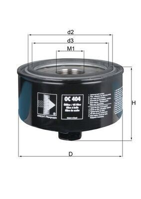 76830129 MAHLE ORIGINAL 1 1/2''-16UN-2B, Spin-on Filter Ø: 135mm, Height: 93,0, 95mm Oil filters OC 404 buy