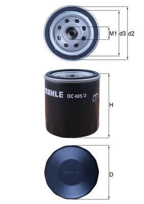MAHLE ORIGINAL OC 405/3 Engine oil filter M18x1,5, Spin-on Filter