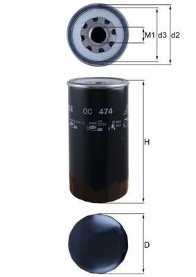 MAHLE ORIGINAL 76816409 M30x2, Spin-on Filter Oil filter Ø: 108,0mm, Height: 228,5mm OC 474 cheap