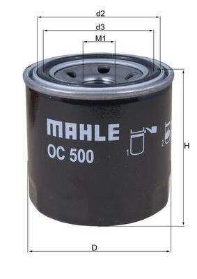 76832471 MAHLE ORIGINAL OC500 Oil filter 8-97209306-0