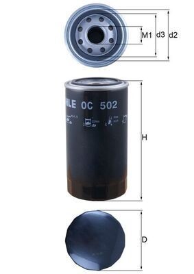 MAHLE ORIGINAL OC 502 Oil filter M27x2, M27x2,0, Spin-on Filter