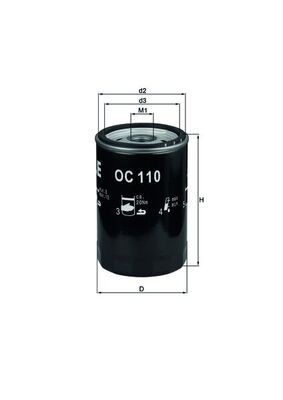 MAHLE ORIGINAL Oil filter OC 52