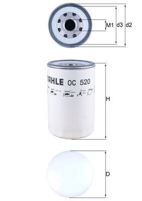 MAHLE ORIGINAL OC 520 Oil filter 1 1/8