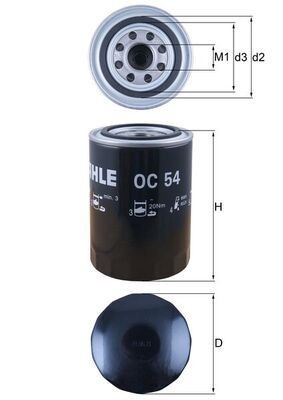 OEM-quality MAHLE ORIGINAL OC 54 Engine oil filter