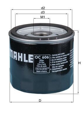 OC 606 Filter für Öl MAHLE ORIGINAL - Markenprodukte billig