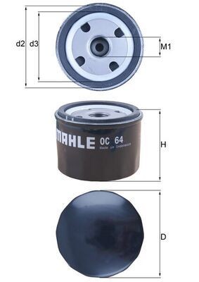 MAHLE ORIGINAL OC 64 Oil filter 3/4
