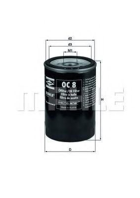 77501331 MAHLE ORIGINAL Spin-on Filter Inner Diameter 2: 62mm, Height: 119,8mm Oil filters OC 8 buy