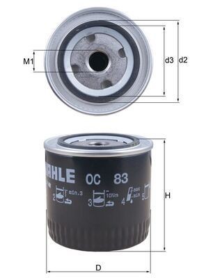 OEM-quality MAHLE ORIGINAL OC 83 Engine oil filter