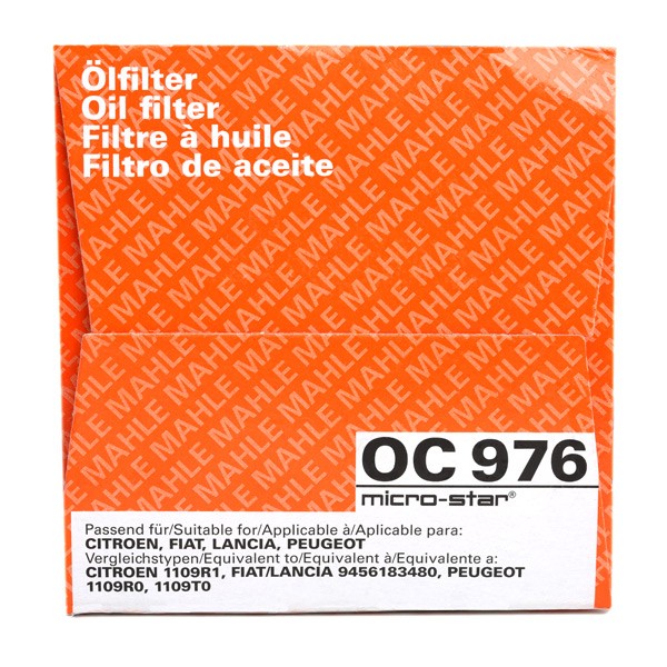 OEM-quality MAHLE ORIGINAL OC 976 Engine oil filter