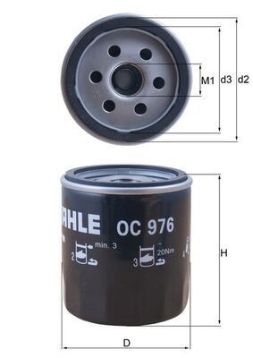 MAHLE ORIGINAL Engine oil filter 70515268 buy online