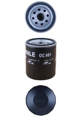 OC981 Oil filter 70515879 MAHLE ORIGINAL 3/4
