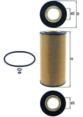 OEM-quality MAHLE ORIGINAL OX 123/1D Engine oil filter