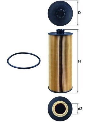 MAHLE ORIGINAL OX 155D Oil filter cheap in online store
